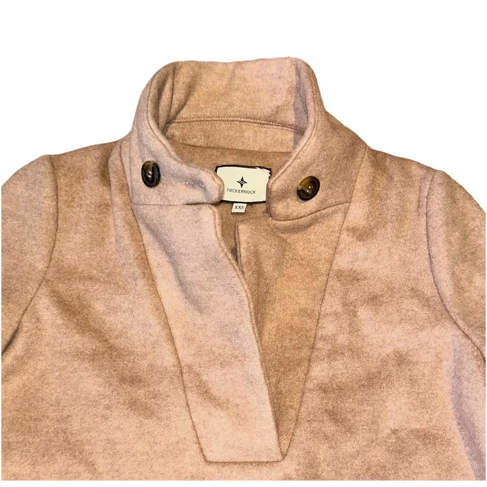 Tuckernuck Emerson Wool-Blend Collared Popover Jacket Camel Womens Size XXS‎